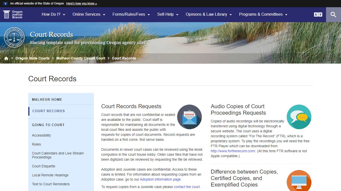 Court Records : Court Records - Oregon Judicial Department