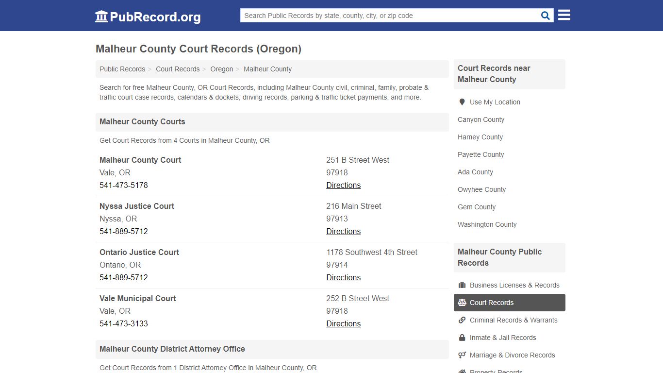 Free Malheur County Court Records (Oregon Court Records)